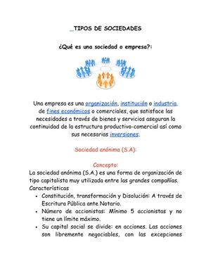 tipos de sociedades
