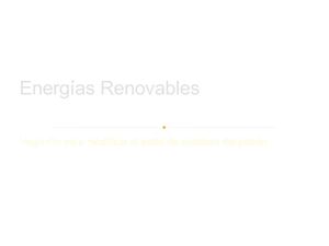Energías Renovables