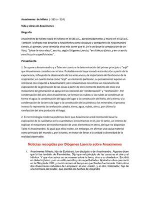 biografia y pensamiento de Anaximenes