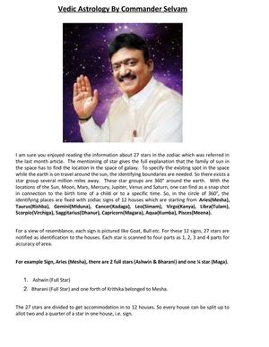 Vedic Astrology By Commander Selvam