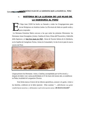 Las primeras hijas de la sabidurìa