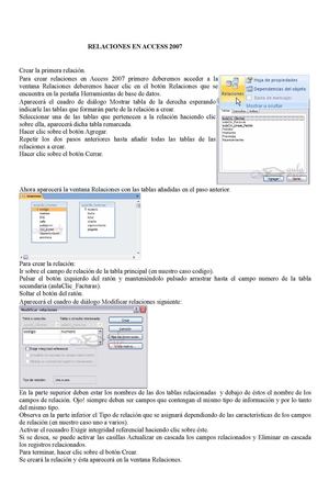 Relaciones en Access 2007
