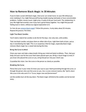 How to remove black magic in 30 minutes