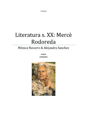 Literatura catalana s.XX: MERCÈ RODOREDA