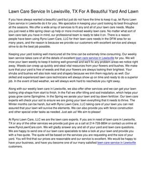 Lawn Care Service In Lewisville, TX For A Beautiful Yard And Lawn