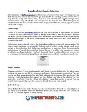 Dependable Printer Supplies Online Store