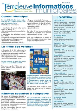 Informations municipales de Templeuve - N°8-2013 