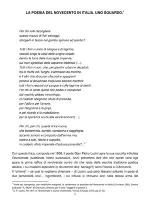 prova poesia del 900