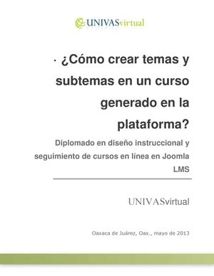 7.2 Tutorial para crear temas y subtemas de un curso virtual