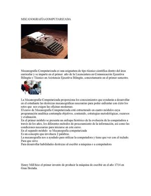 MECANOGRAFÍA COMPUTARIZADA