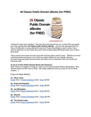 26 Classic Public Domain eBooks (for FREE)