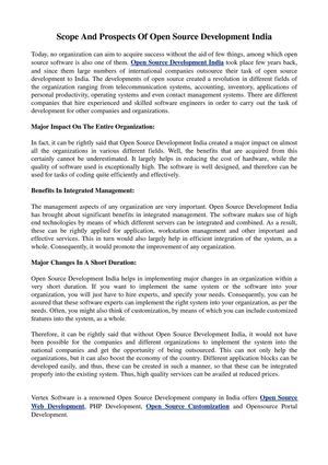 Open Source Development India