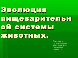 7 класс биология. Эволюция пищеварительной системы