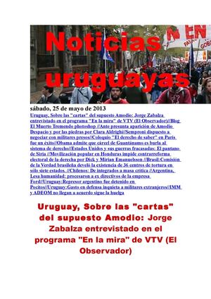 Noticias Uruguayas sábado 25 de mayo del 2013