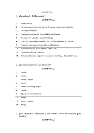 Encuesta marketing turístico