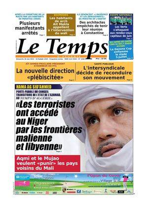Le Temps d'Algérie Edition du Dimanche 26 Mai 2013