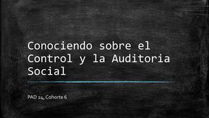 Contraloria y Auditoria Social