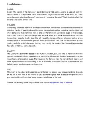 Diamond Engagement Rings - What Are the 4Cs?