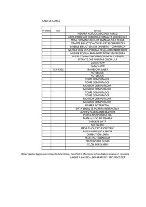 INVENTARIO 3013 - ESCUELA RURAL LOS GUINDOS - VALDIVIA