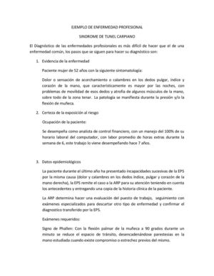EJEMPLO SÍNDROME DEL TÚNEL CARPIANO