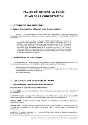 Bilan de la concertation