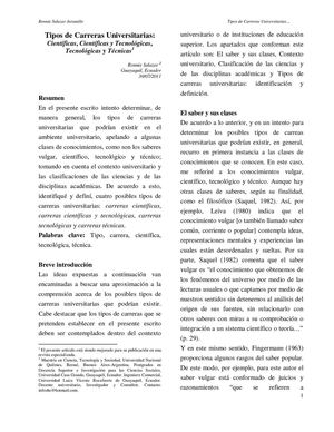 Tipos de Carreras Universitarias