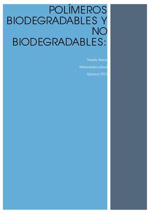 polímeros no degradables y biodegradables