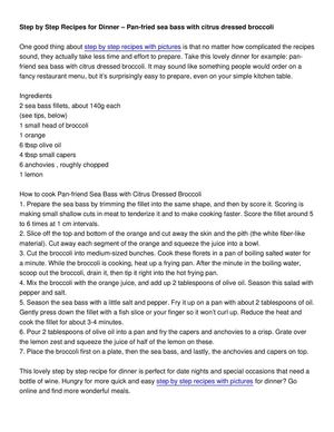 Step By Step Recipes With Pictures
