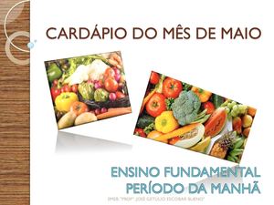Cardápio de Maio
