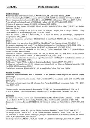 Le ciné en bibliographie