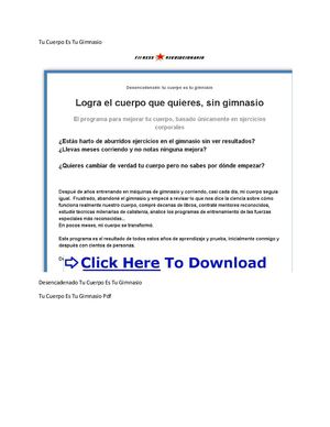 Desencadenado Tu Cuerpo Es Tu Gimnasio + Tu Cuerpo Es Tu Gimnasio Pdf