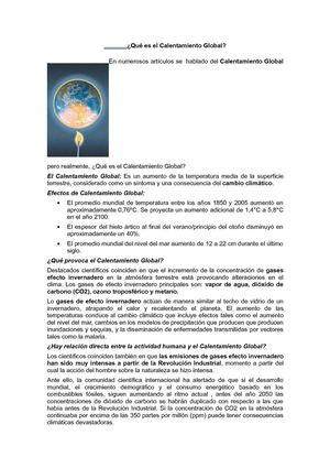 EL CALENTAMIENTO GLOBAL