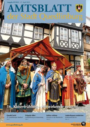Amtsblatt der Stadt Quedlinburg Ausgabe 05/2013 27. April 2013
