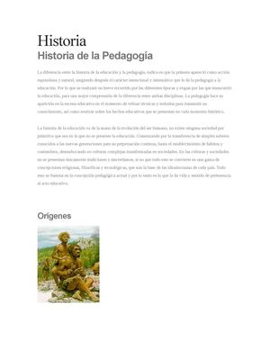 Historia de la Pedagogía