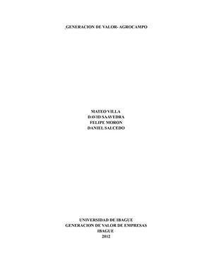 Generación de Valor Agrocampo