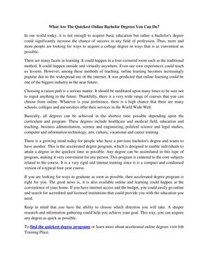 What Are The Quickest Online Bachelor Degrees You Can Do?