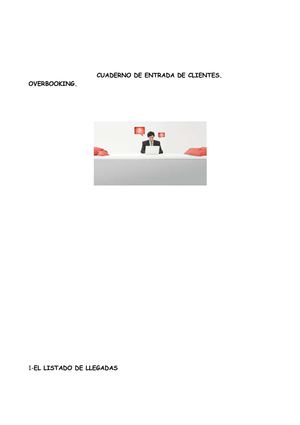 CUADERNO DE ENTRADA DE CLIENTES. OVERBOOKING HOTELERO