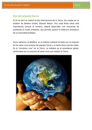 Día del planeta tierra