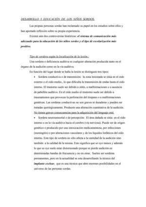 desarrollo y educacion del niño sordo