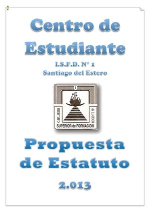 Estatuto Centro de Estudiantes I.S.F.D. N° 1
