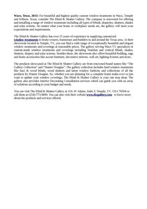 Window Treatments In Waco, Texas