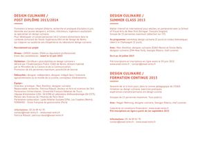 Ecole Supérieure d'Art et de Design de Reims, Design culinaire