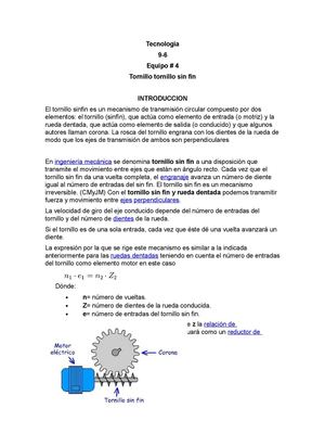 Tornillo tornillo sin fin grupo # 4