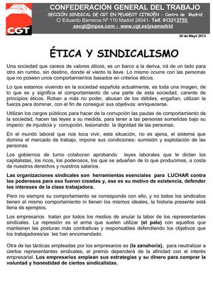 ETICA Y SINDICALISMO