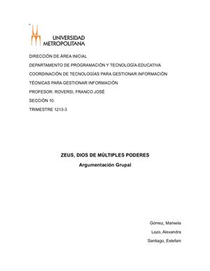 Zeus, Dios de múltiples poderes