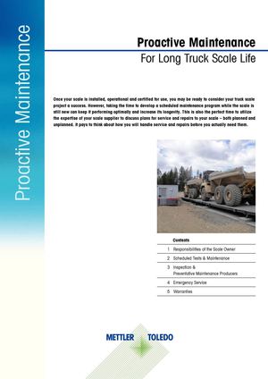 Proactive Maintenance For Long Truck Scale Life