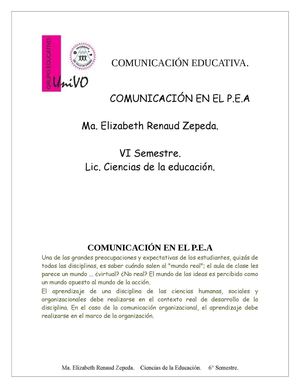 COMUNICACIONES EN PEDAGOGIA