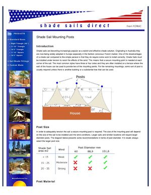 Shade Sail Mounting Post Specification