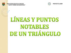 Lineas y puntos notables en un triángulo 