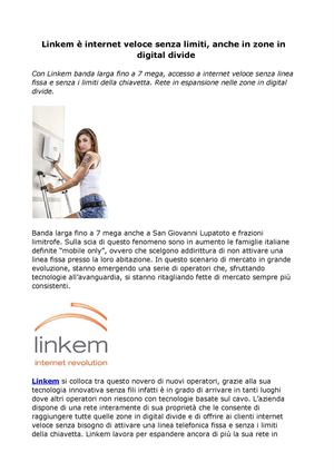 Linkem: Internet veloce senza limiti e senza fili